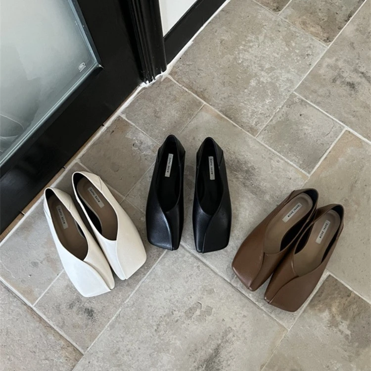 奶奶鞋也太好穿了叭~法式软皮复古单鞋女简约春秋浅口平底奶奶鞋