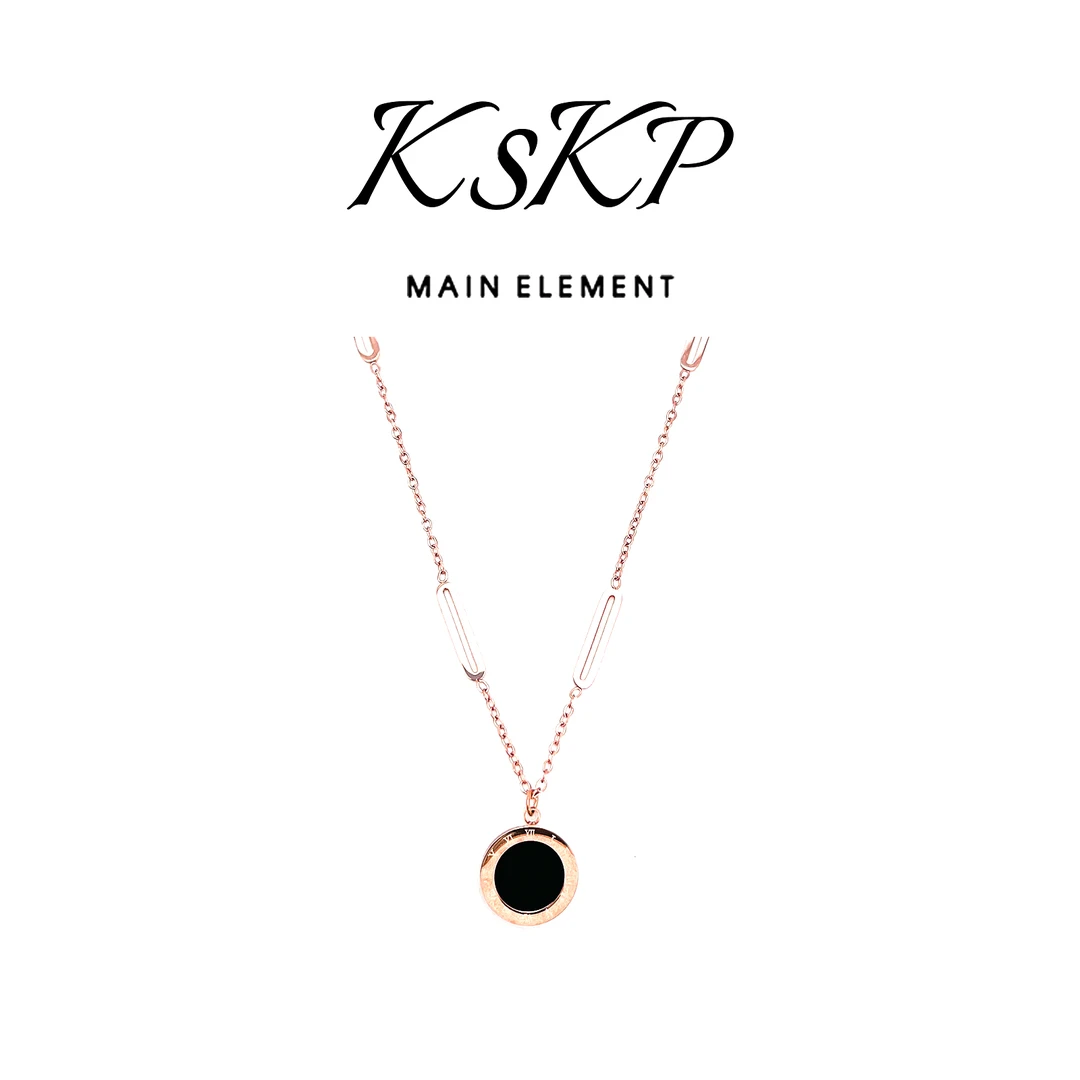 KSKP 轻奢百搭罗马黑糖项链
