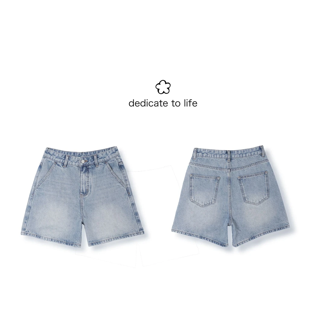 Dedicate献给原创女装/水洗浅蓝百搭好穿的牛仔短裤/休闲夏季