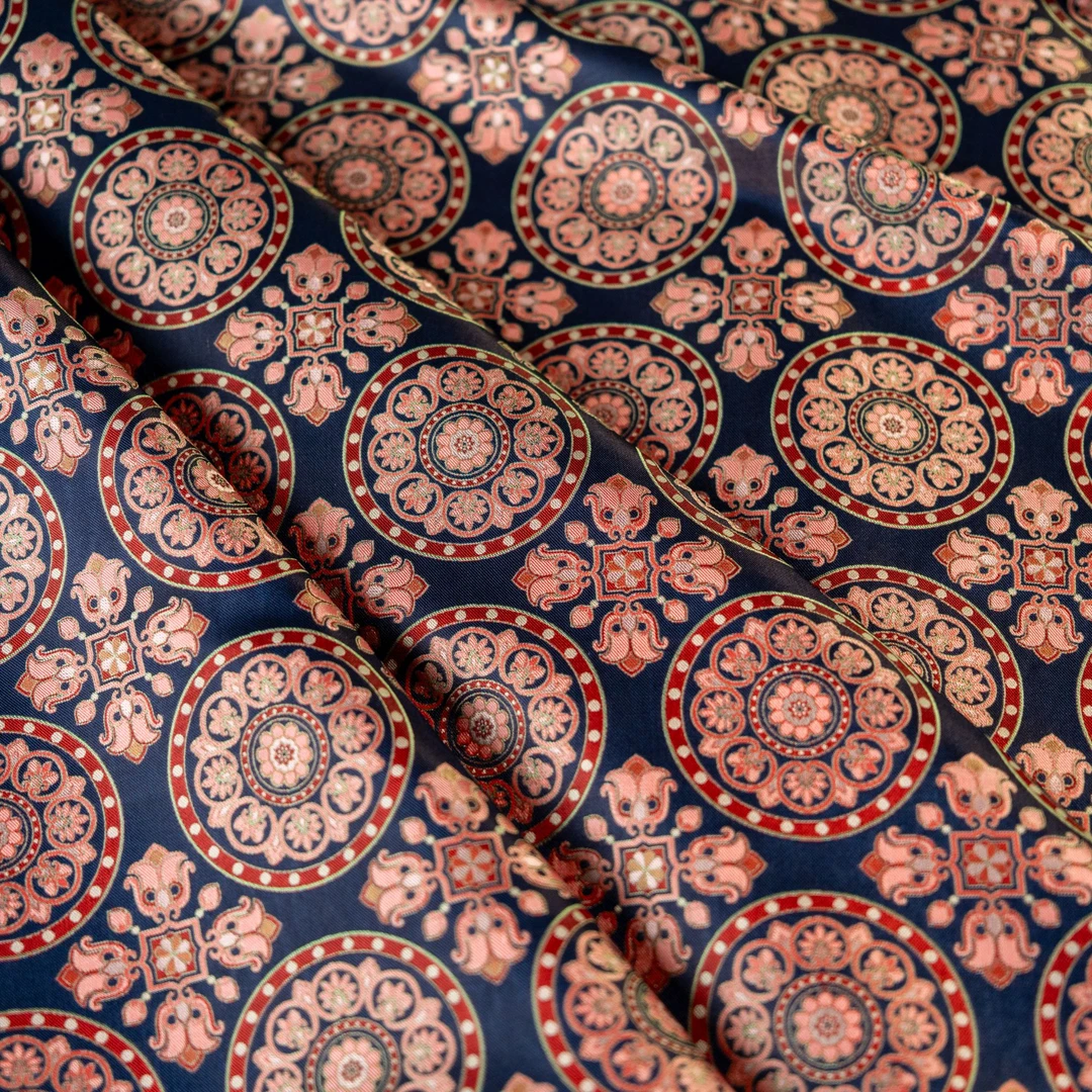 【凤熙云裳】张和才名家蜀锦 联珠团窠玫瑰莲花锦 裁开概不退换