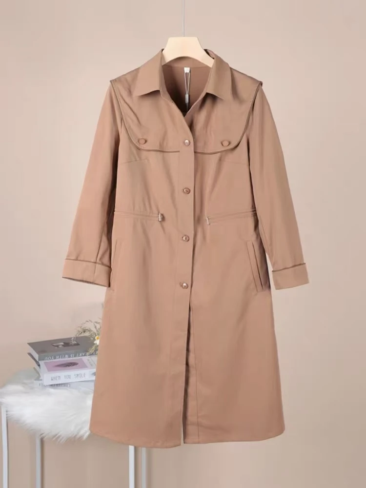 z1920百搭气质新款2025女士风衣外套宽松休闲L13
