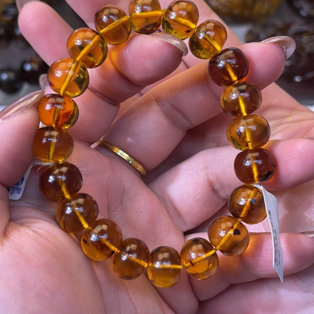 琥珀手链未镶嵌抚顺琥珀金珀净水12+