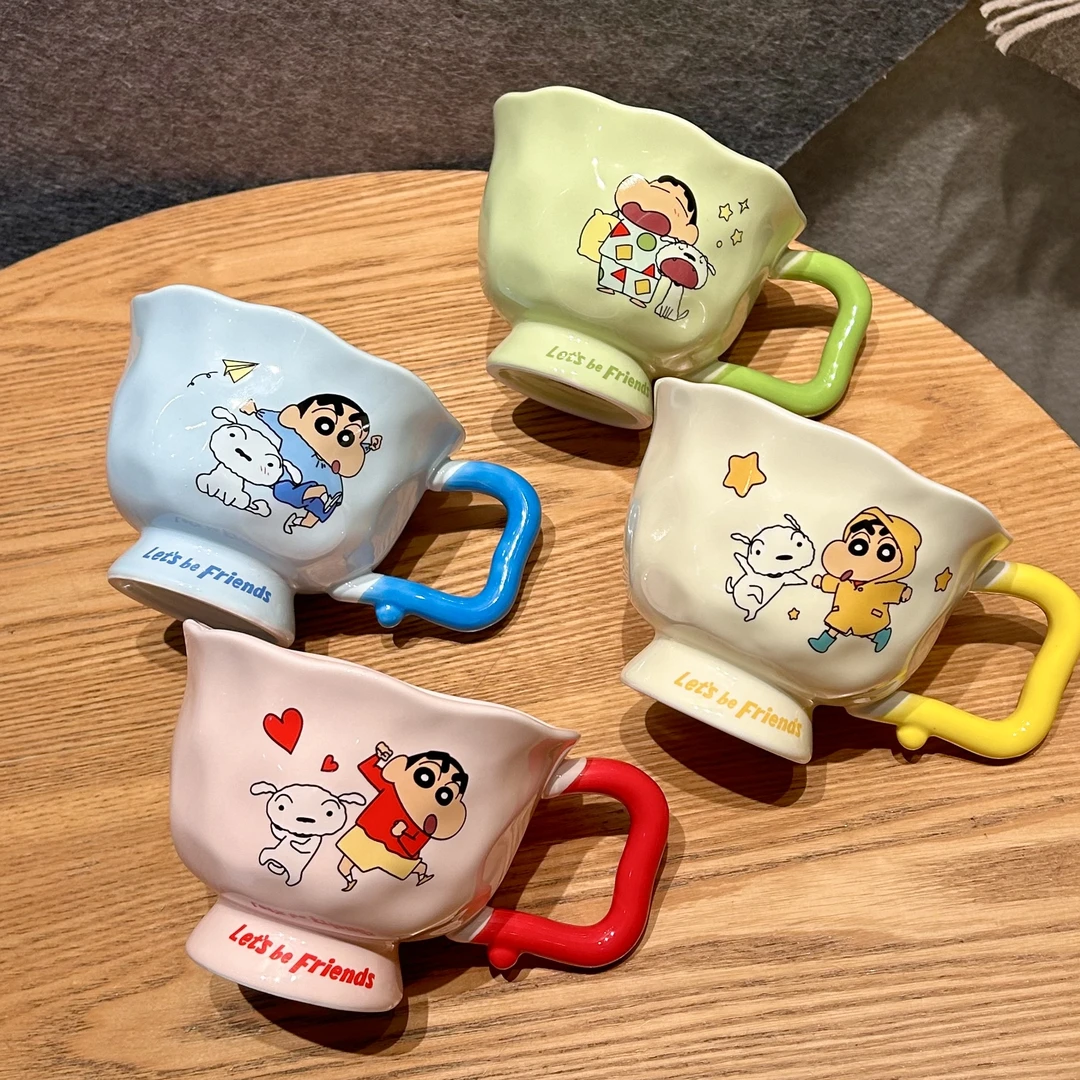 蜡笔小新正版杯子陶瓷马克杯可爱卡通宿舍家里喝水杯生日礼物送礼