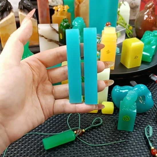 寿山石印石 天空蓝对章