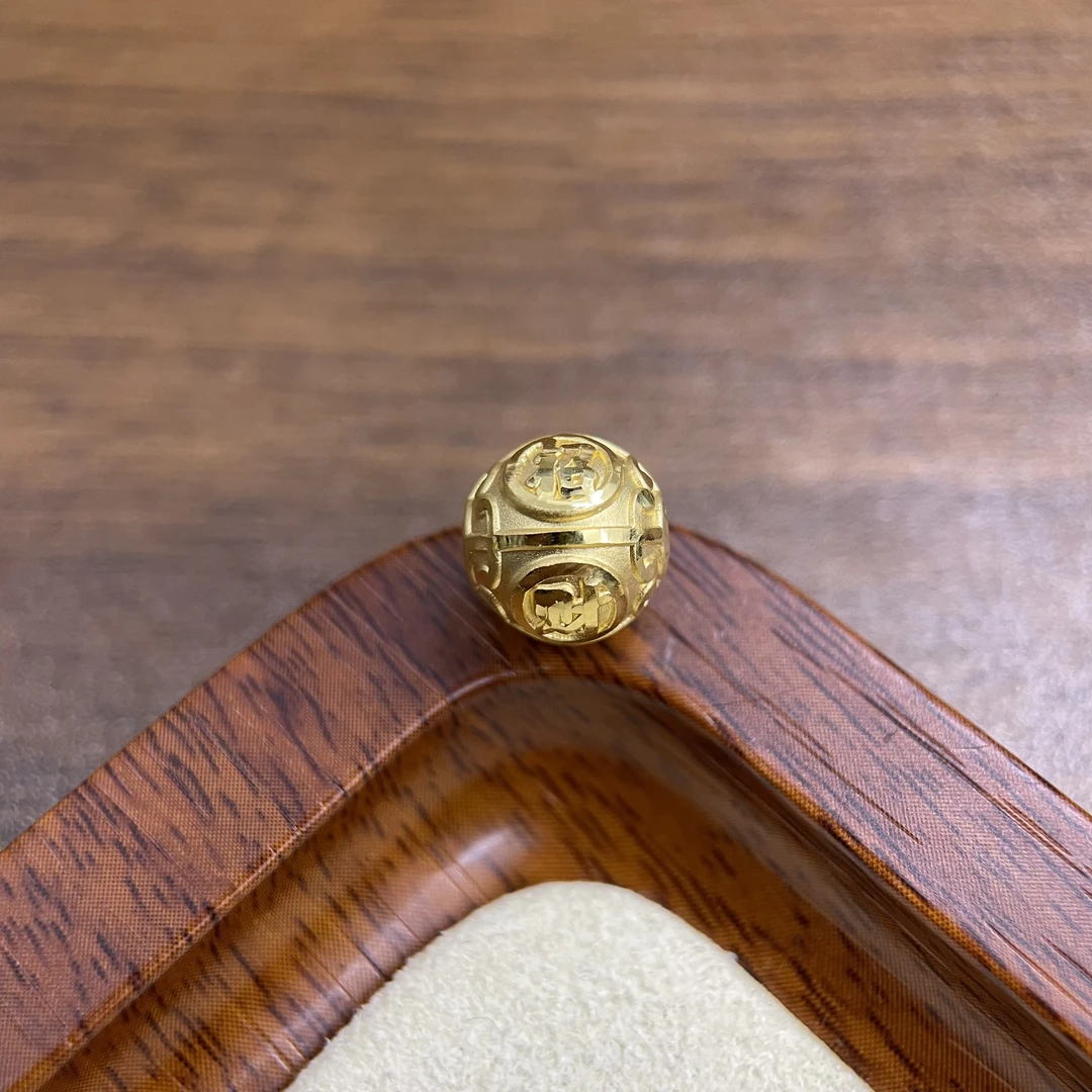 辉通黄金足金999-10mm招财纳福配件DP2438-01020