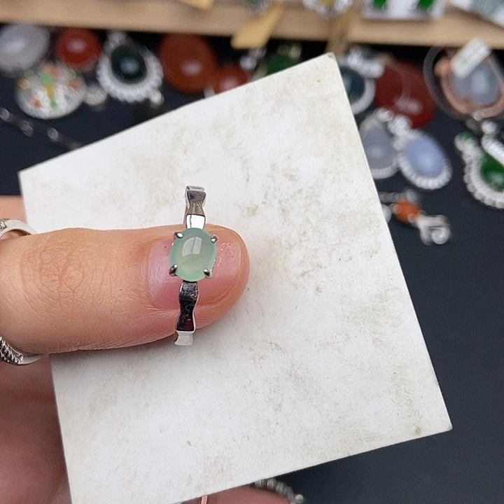 翡翠银S925镶嵌戒指