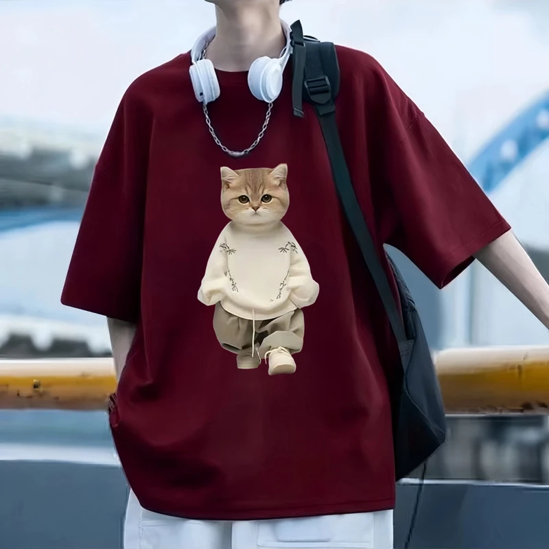 美式潮牌痞帅男士短袖t恤重磅纯棉夏季青少年宽松休闲潮流半袖T恤