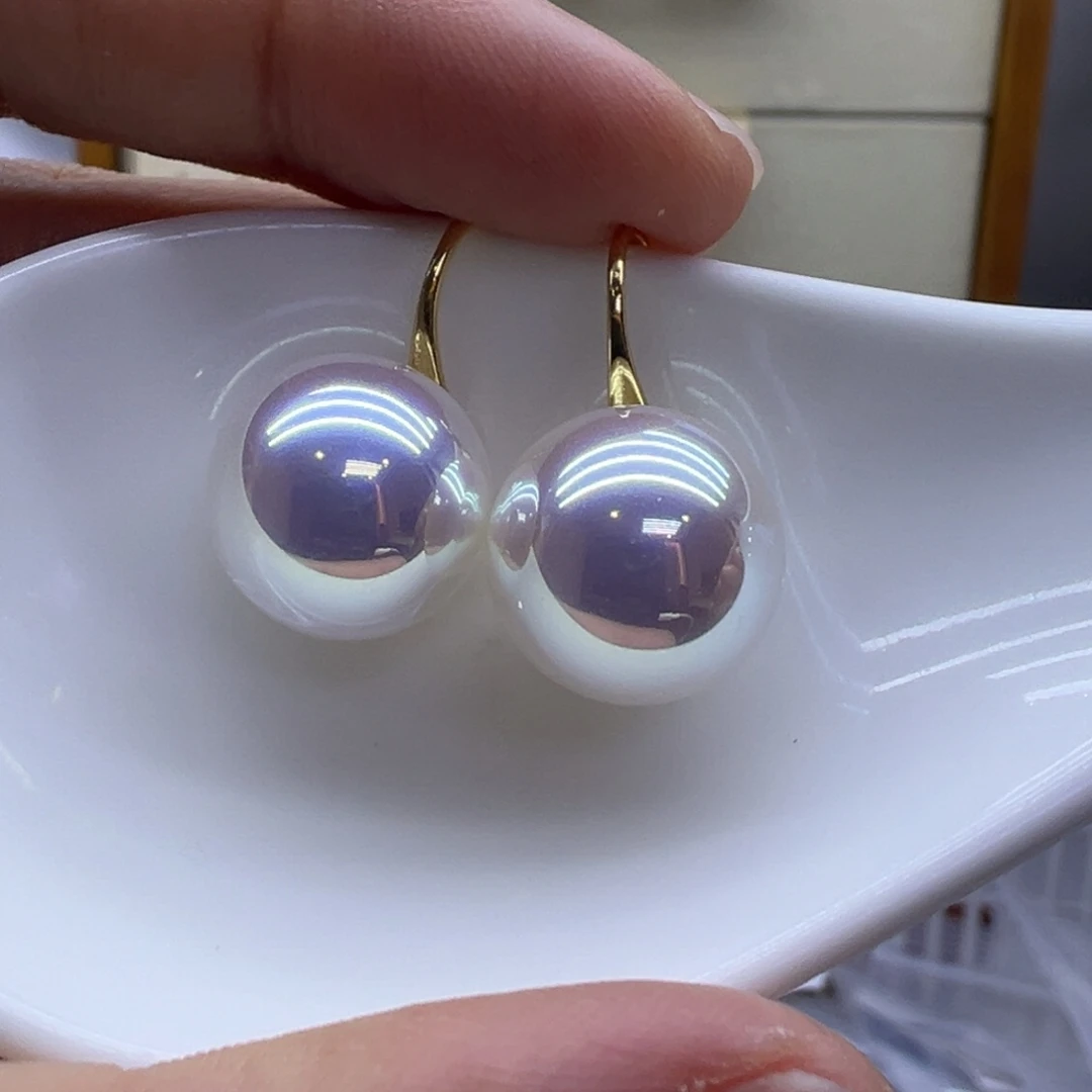 耳饰银S925镶嵌淡水珍珠