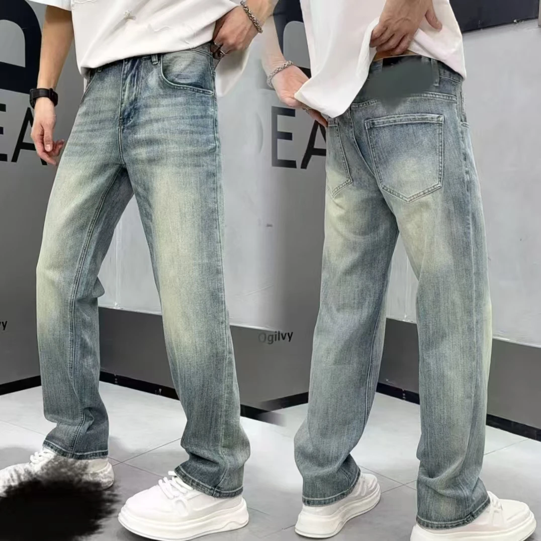 586 G家水蓝牛男士小直筒牛仔裤夏季新款高品质