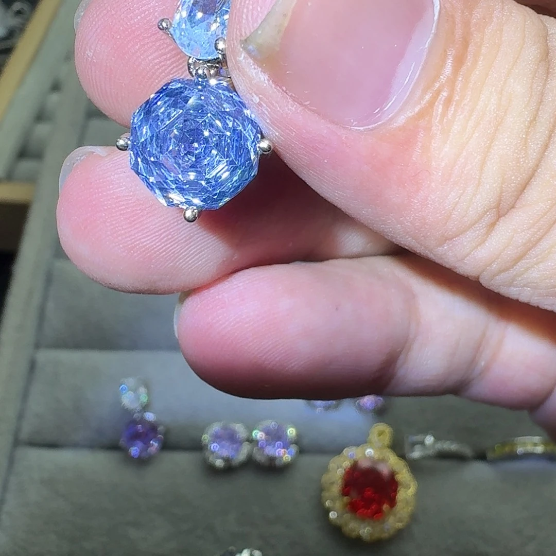 银S925镶嵌戒指水晶