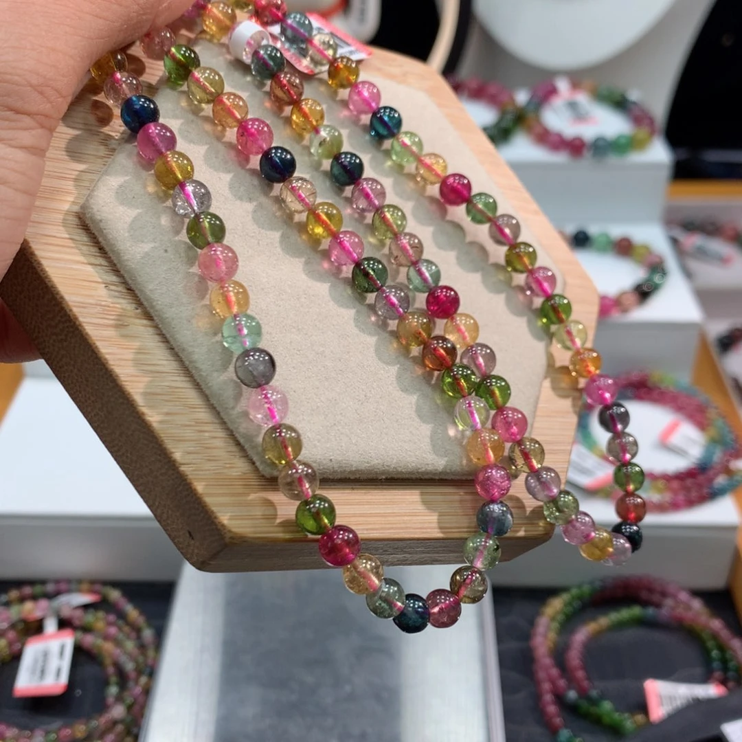 碧玺手链未镶嵌          5.8mm。