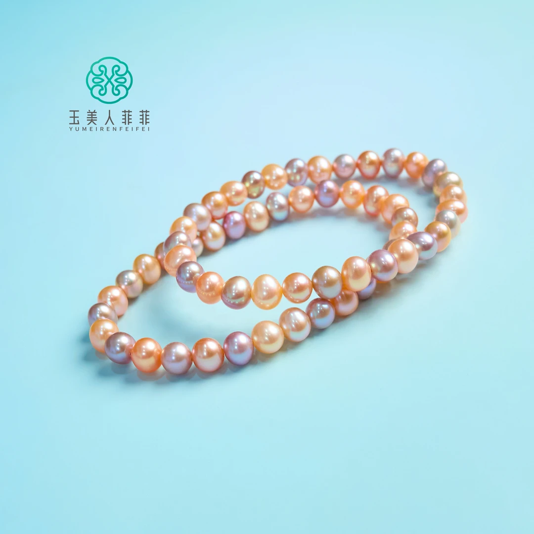 玉美人菲菲#珍珠单圈手串约6mm+-多样性发一