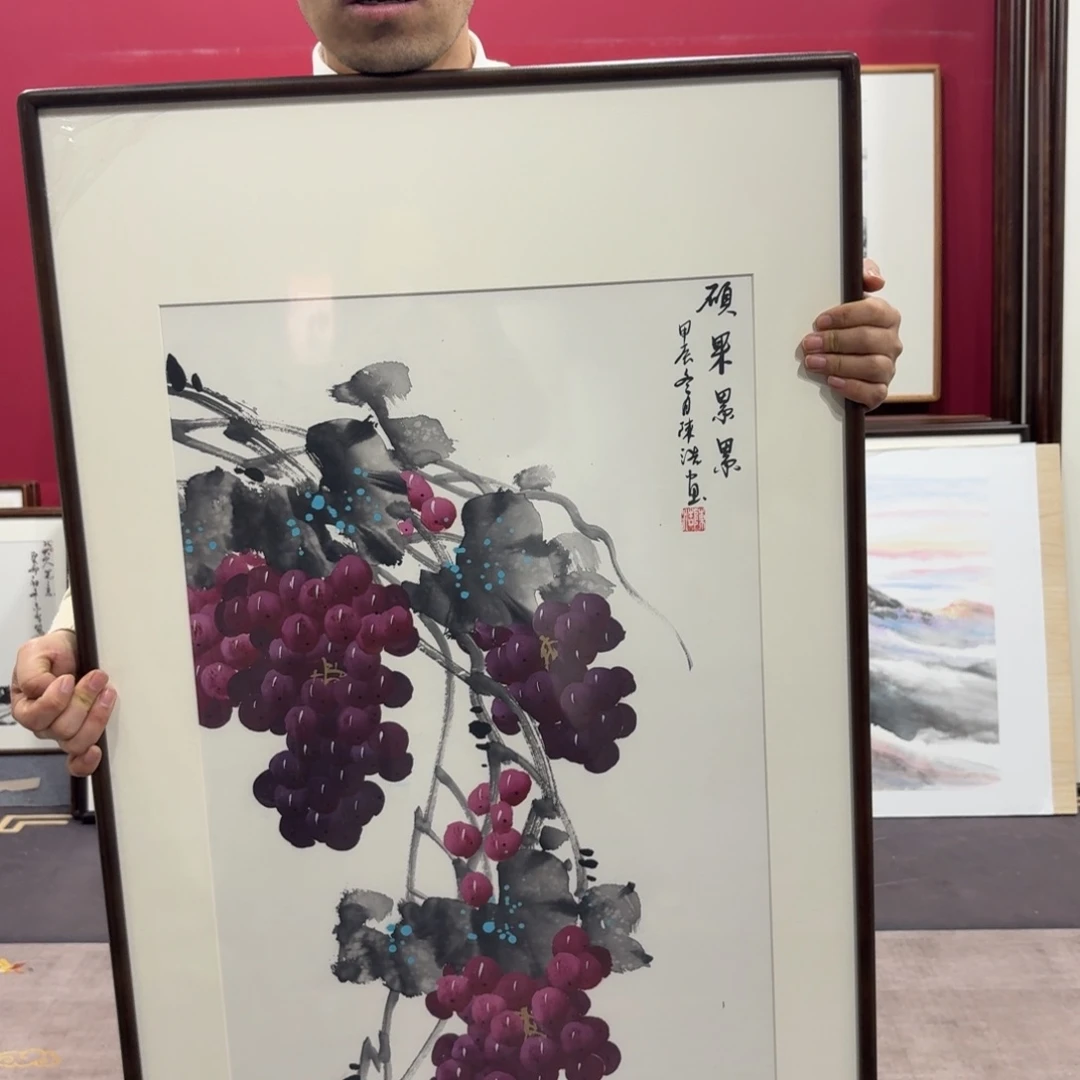 国画手绘作品带框120/60