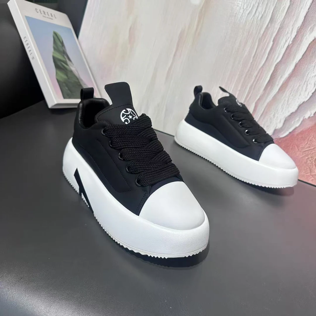 09-5新款小板鞋运动休闲男士潮流鞋休闲板鞋时尚百搭韩版厚底鞋