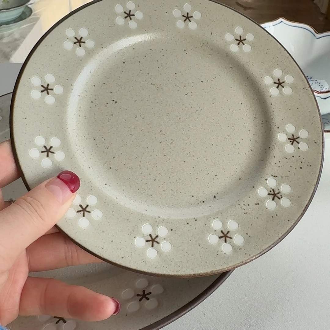 瓷片复古小花17厘米