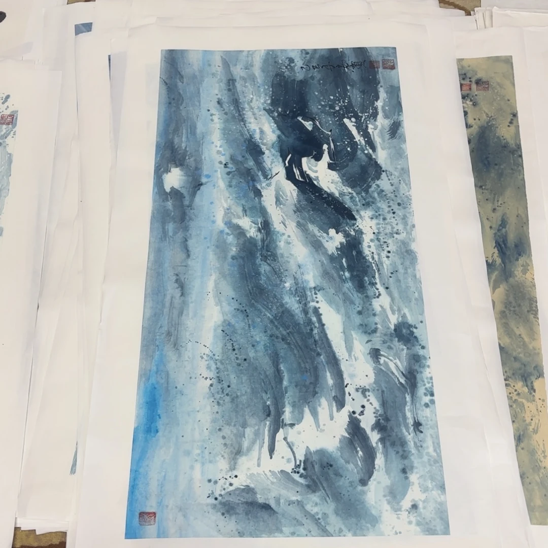 尘***到国画年启贺三尺童