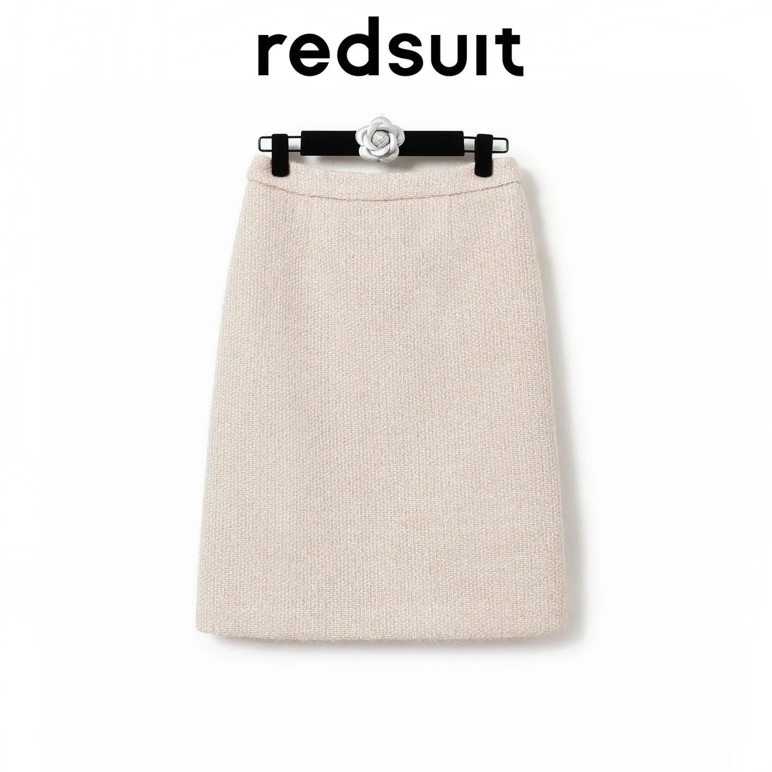 redsuit 法式减龄时尚气质洋气休闲小香风显瘦中长款半裙