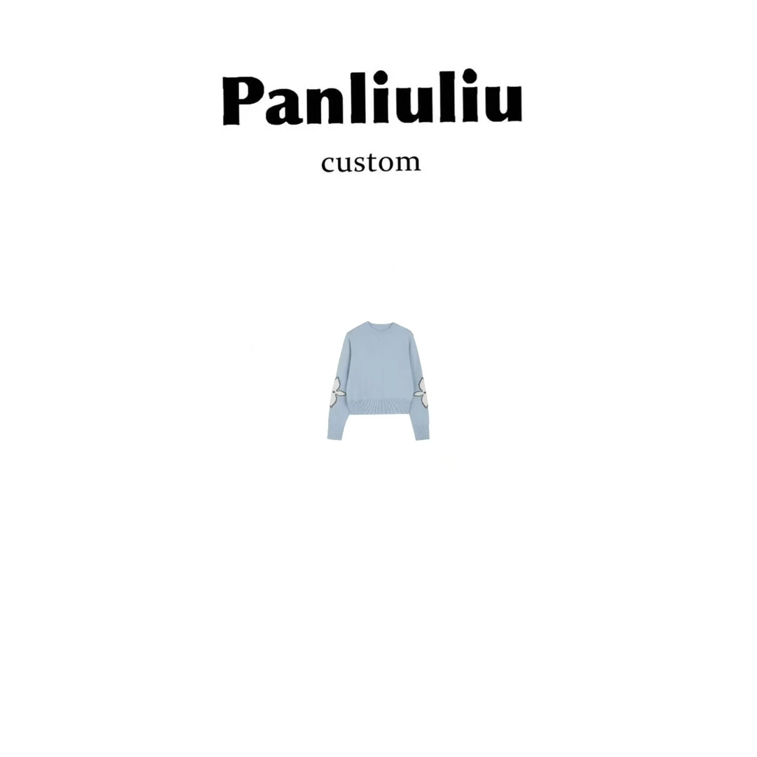 Panliuliu&【薄荷四叶草】24秋冬时尚宽松气质圆领毛衣 L81506