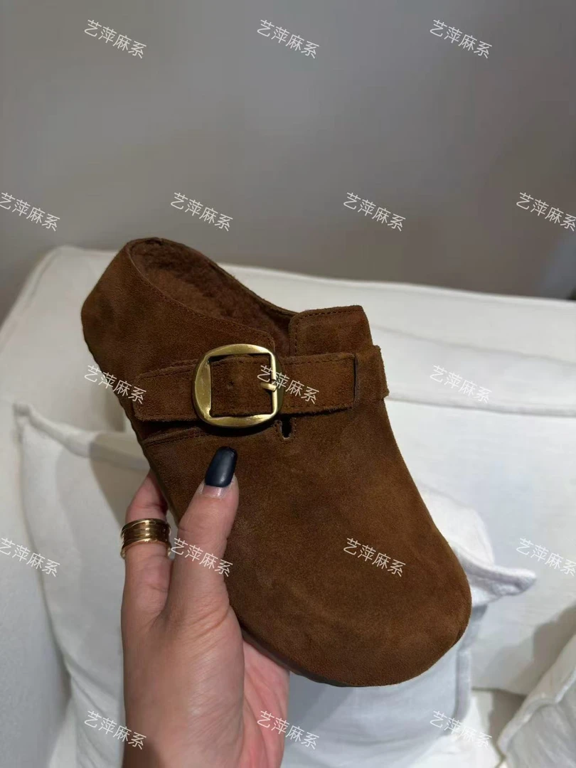 2025冬季厚底内增高勃肯鞋一脚蹬博肯包头半女鞋