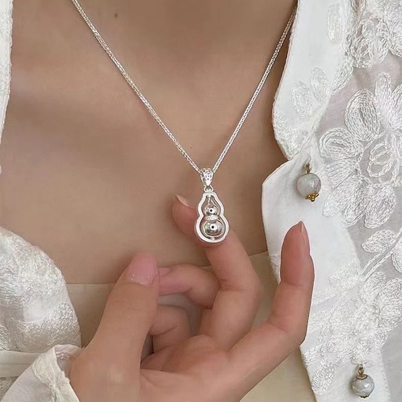 吊坠足银 999.9转动葫芦足银项链76