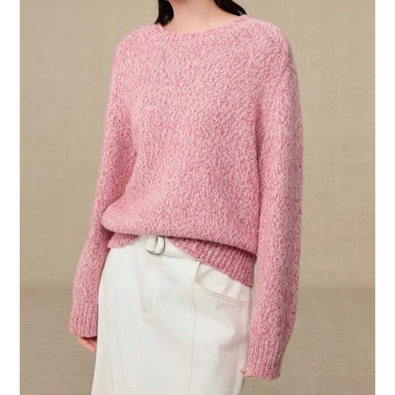 250543【小E 订单】2025新品圆领羊绒针织开衫毛衣女装