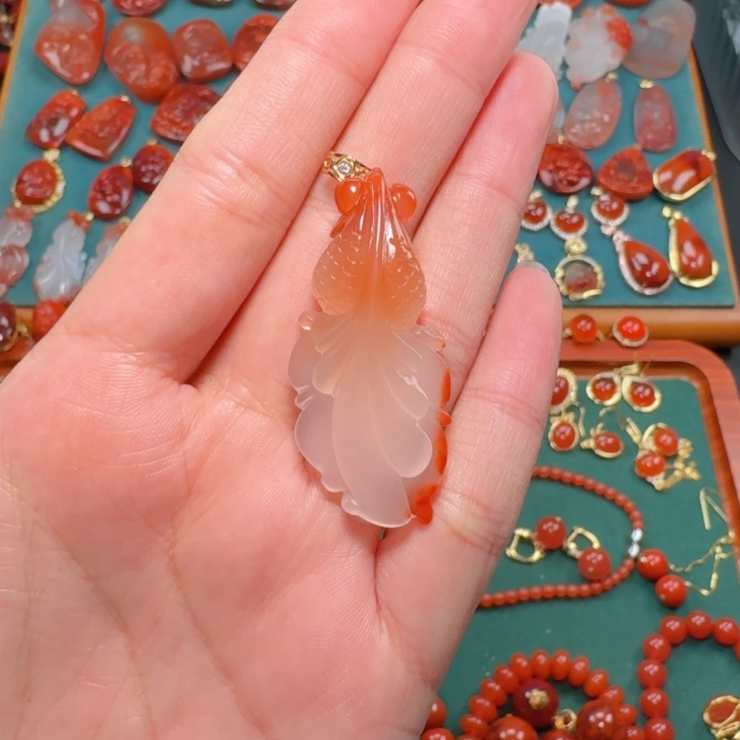 南红玛瑙南红18K金镶嵌