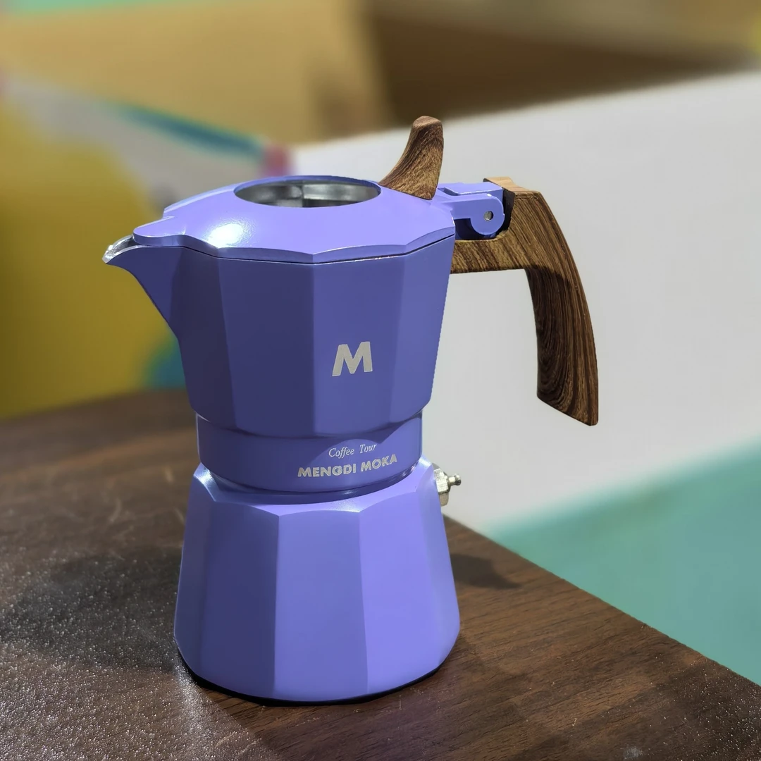 紫色第五代双阀摩卡壶双阀1人份5.0咖啡壶意式浓缩咖啡壶摩卡壶