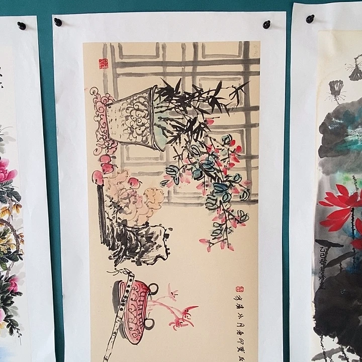 国画三尺手绘花鸟