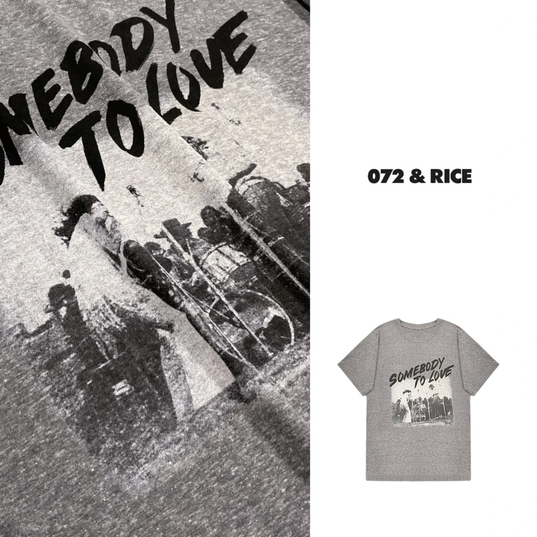 072 & RICE【秦岚TEE】100纯棉 夏季休闲圆领短袖T恤 A-AJY5081