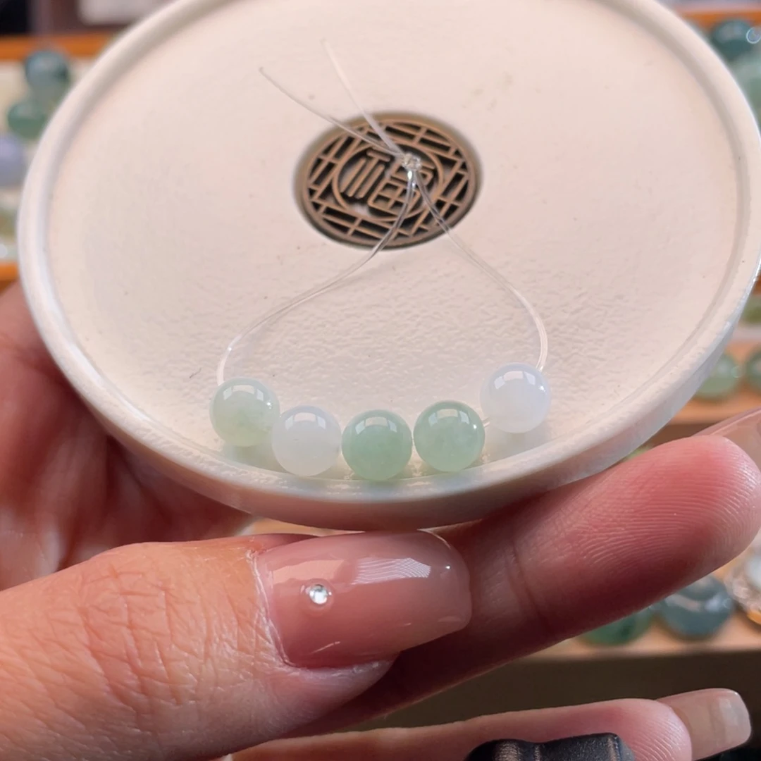 散珠翡翠天然缅甸翡翠a货一组6.5