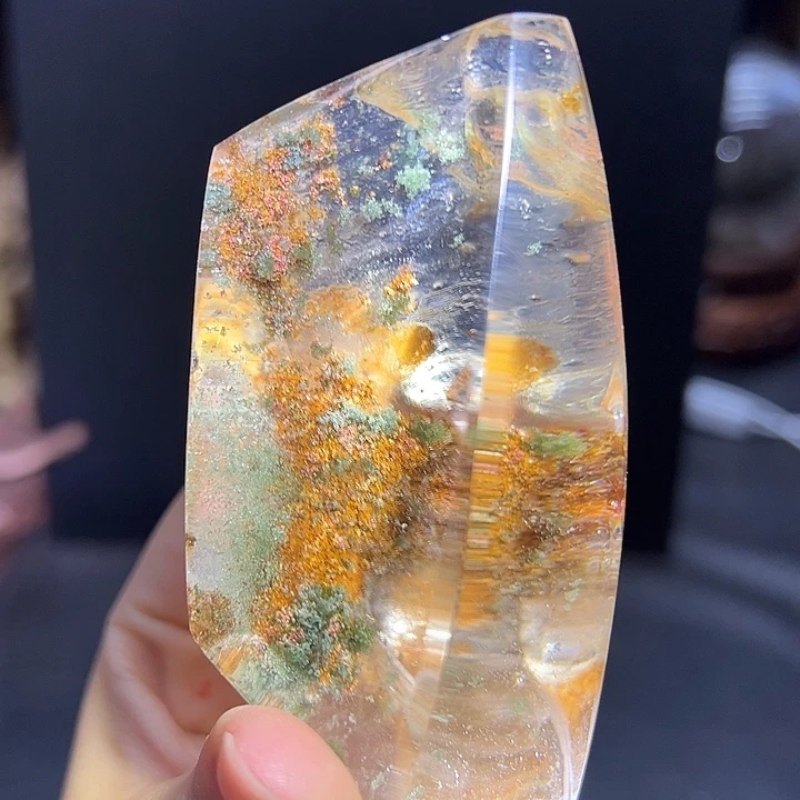 水晶珠宝半成品未镶嵌金绿幽灵