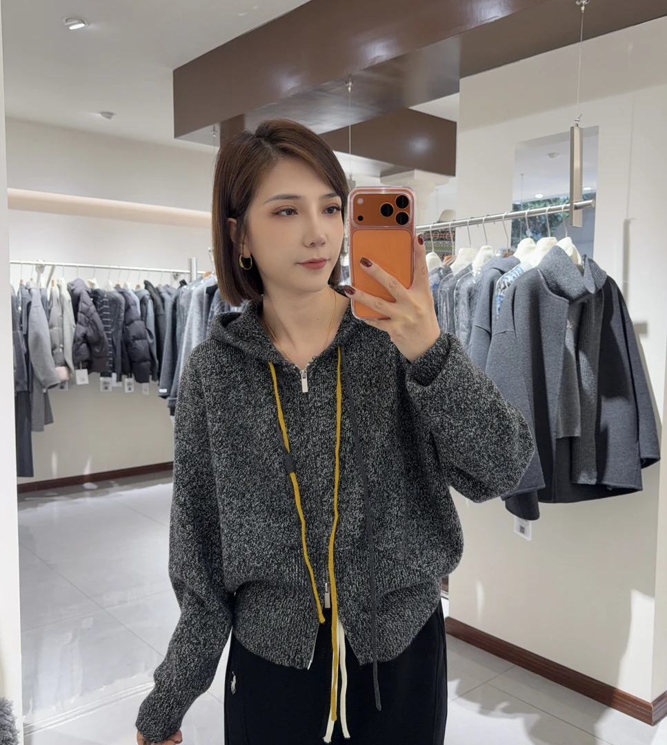 【MY SHAN】秋冬新款韩版宽松休闲显瘦连帽双拉链百搭针织开衫1901