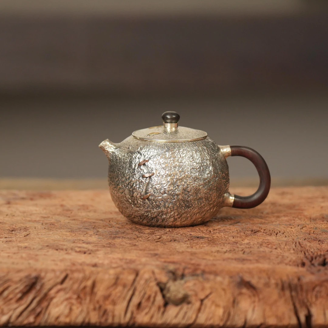 银器丨（锔钉小壶）