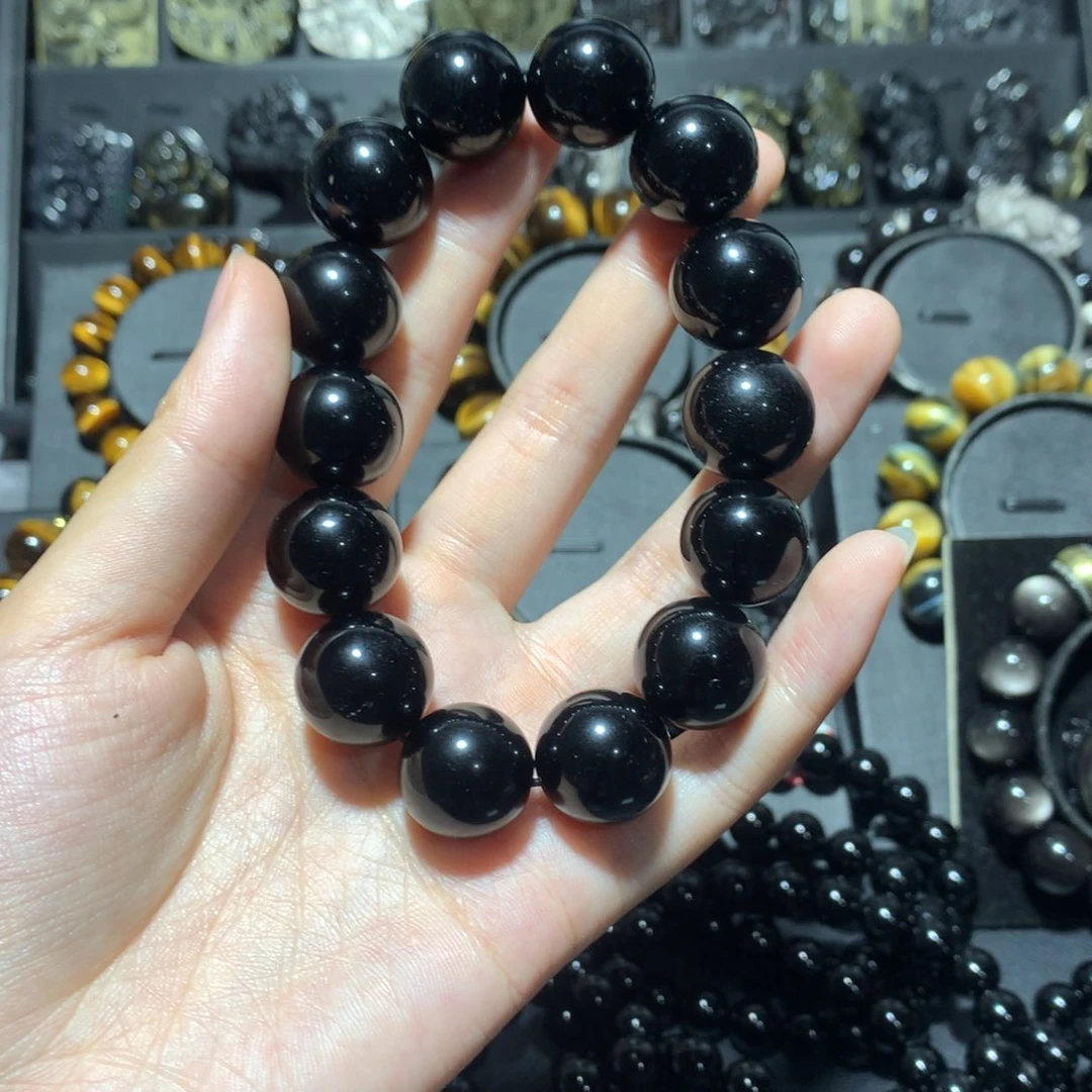 黑曜岩未镶嵌手串