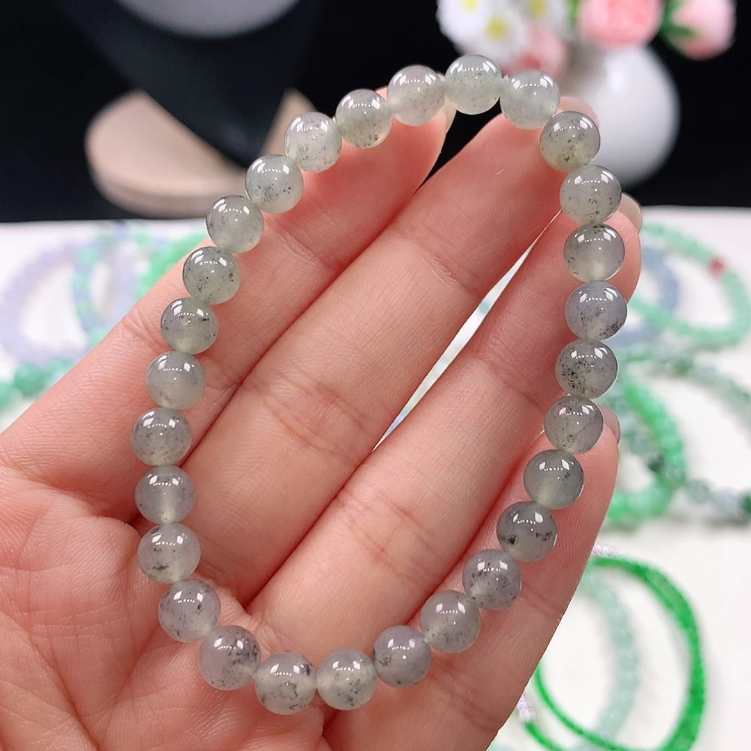 翡翠未镶嵌手链6.5mm