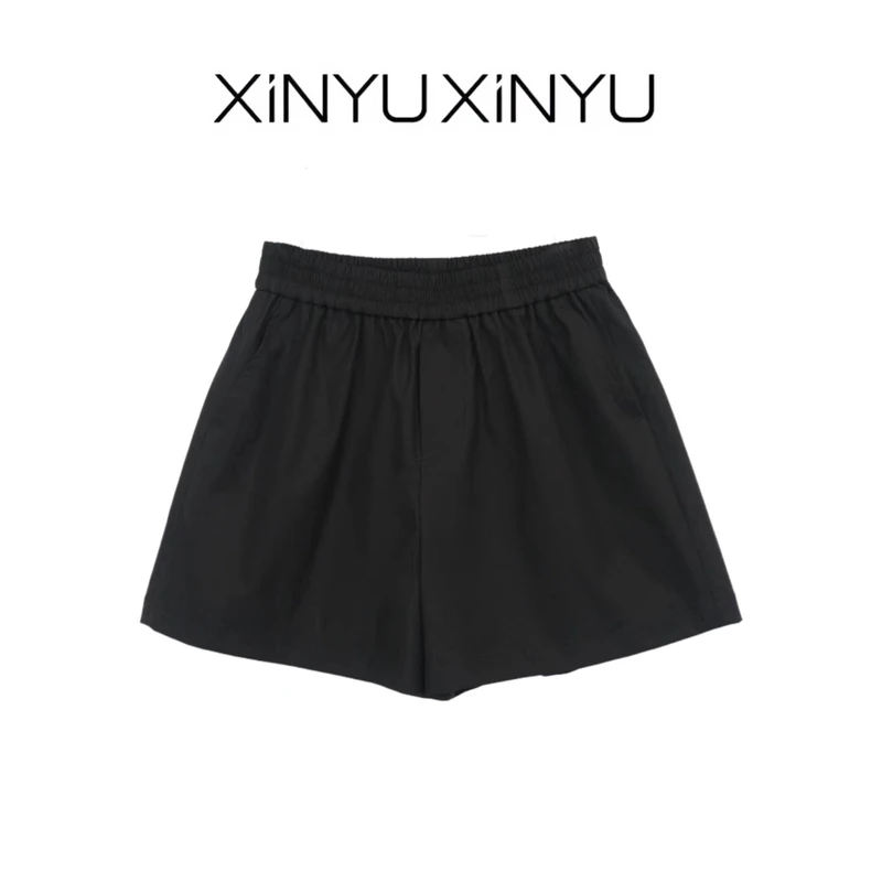 XINYU/芯与『宁夏』松紧腰休闲短裤 21539 百搭 时尚 宽松 休闲裤