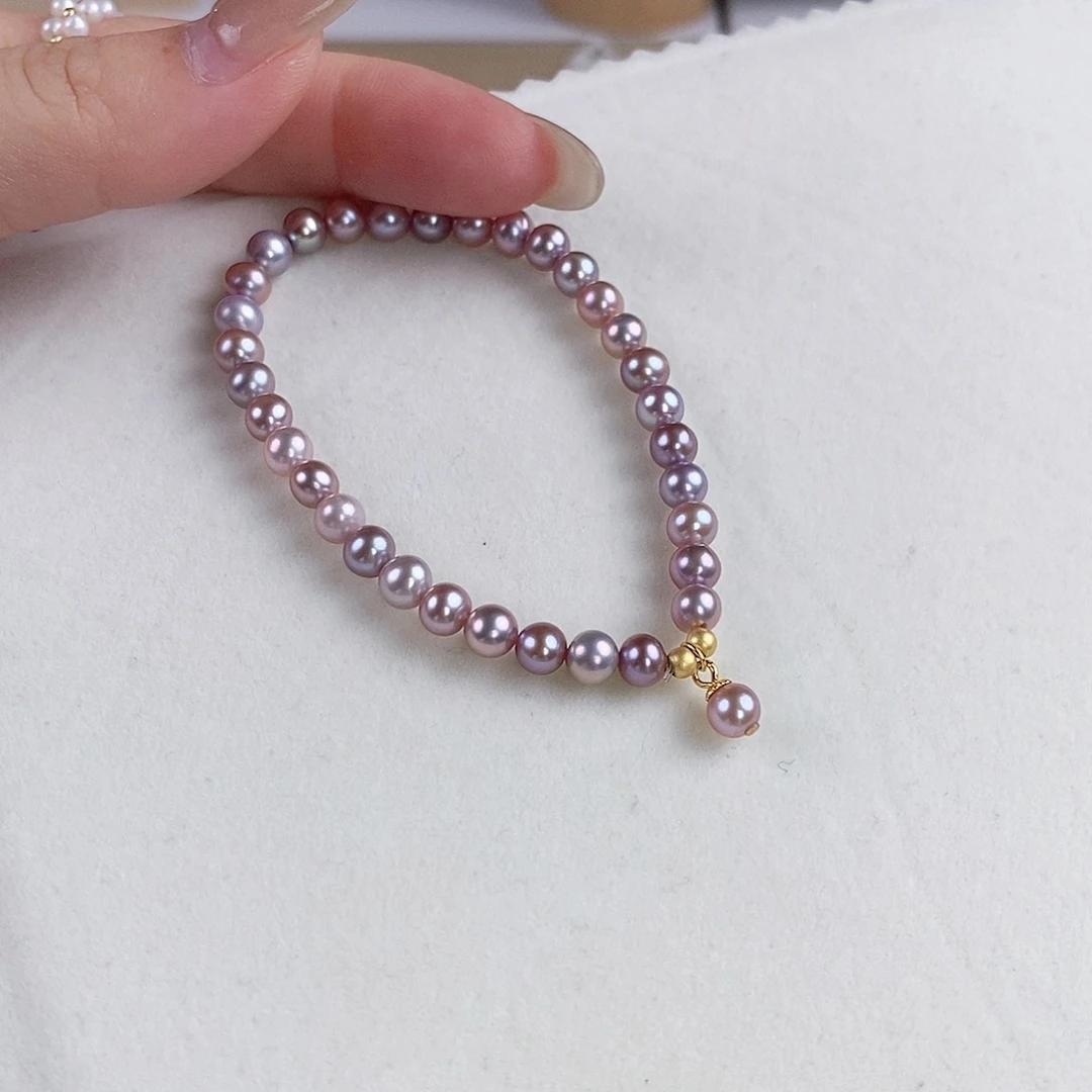 银S925镶嵌手绳淡水珍珠