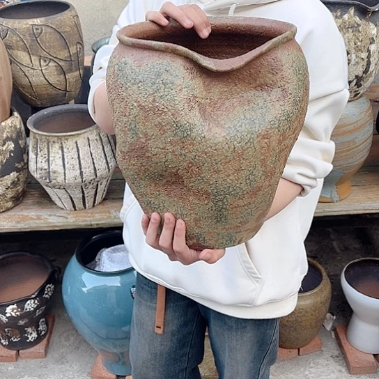 紫砂花盆高度32口径23