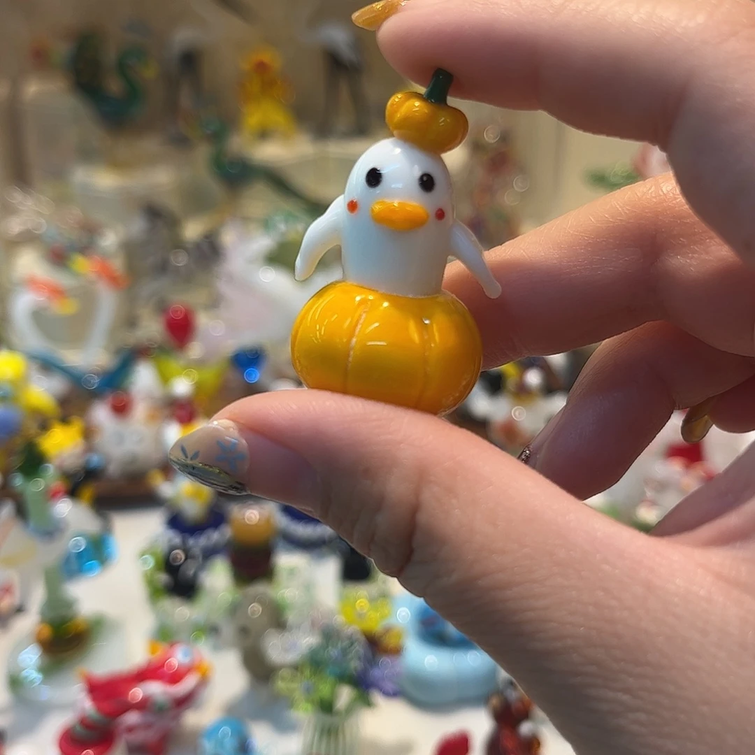 琉璃手工艺品南瓜鸭