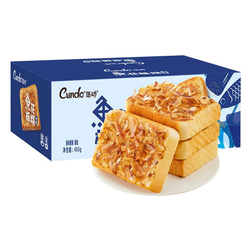 【粉丝推荐】唇动鱼花板烧味早餐过年零食奶盖吐司455g整箱装