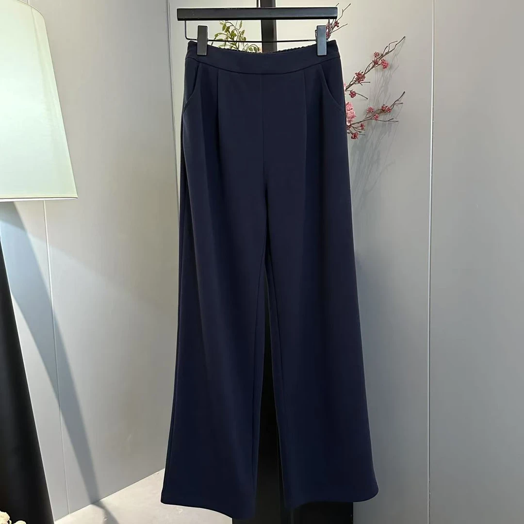 2025春夏新款运动阔腿裤女松紧腰垂感宽松直筒裤休闲裤百搭显瘦潮