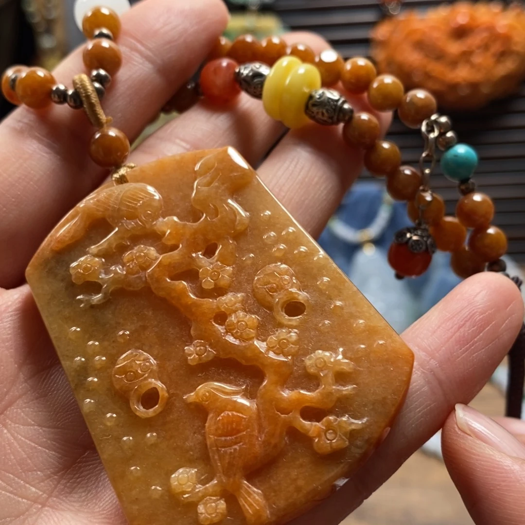 翡翠未镶嵌颈饰复古国风