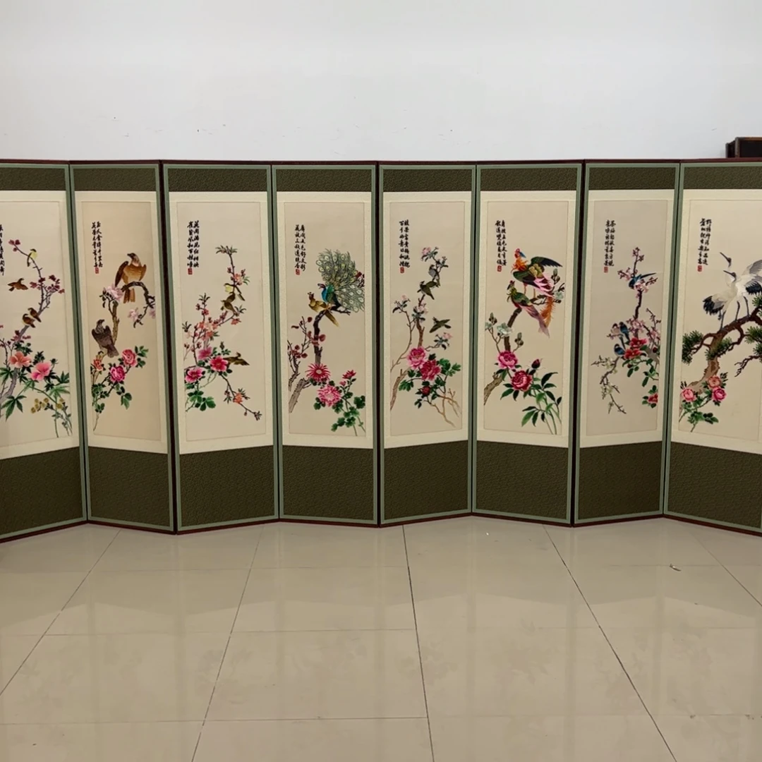 绘画刺绣屏风框画茶空间设计