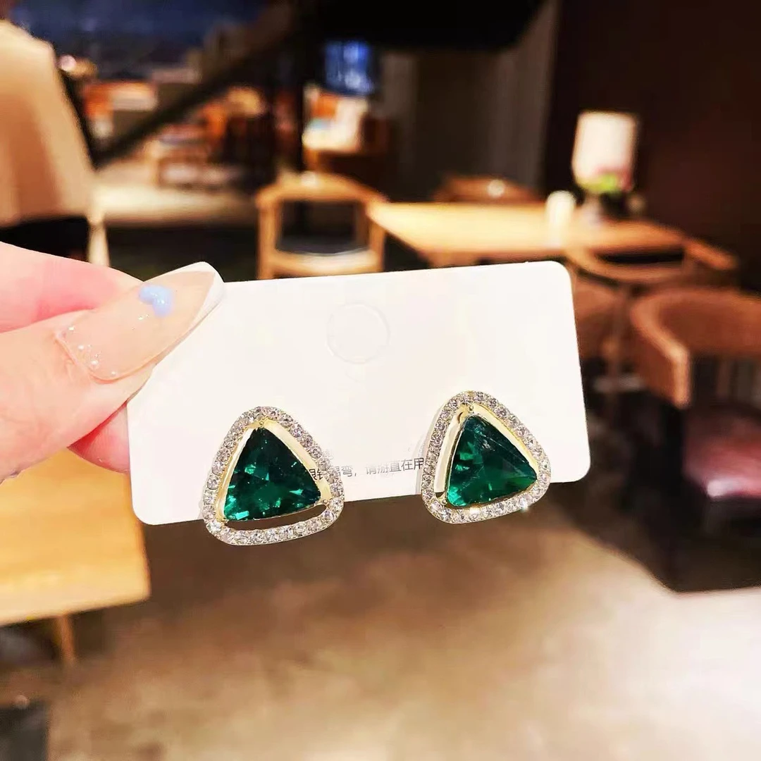 铜合金合成锆石耳饰  925银 时尚气质小众百搭春季新款耳饰 0119