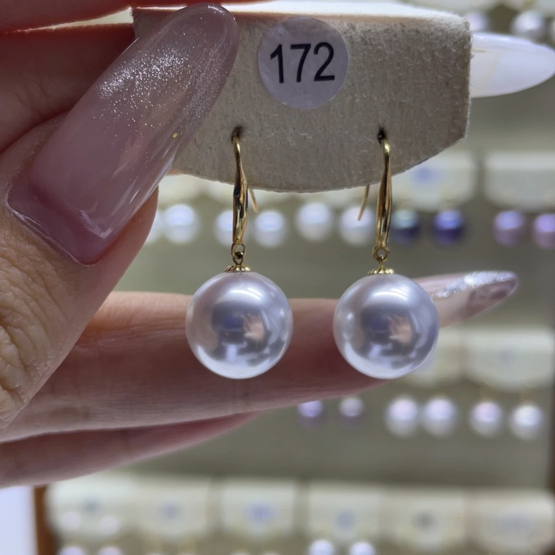 淡水珍珠耳饰18K金镶嵌