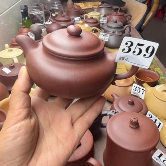 紫砂茶壶紫泥半手瑕疵220cc