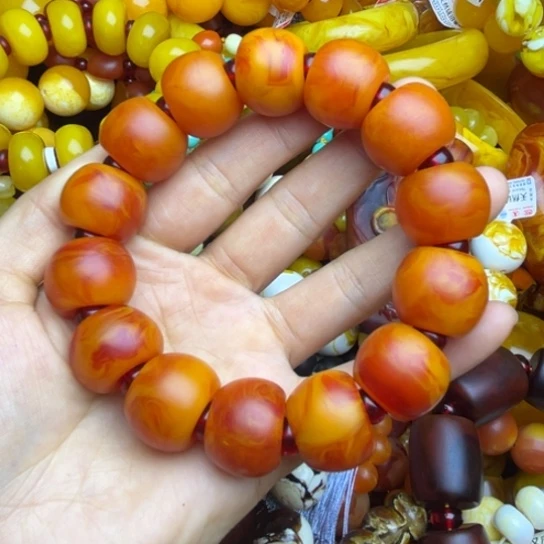 琥珀未镶嵌手链蜜蜡