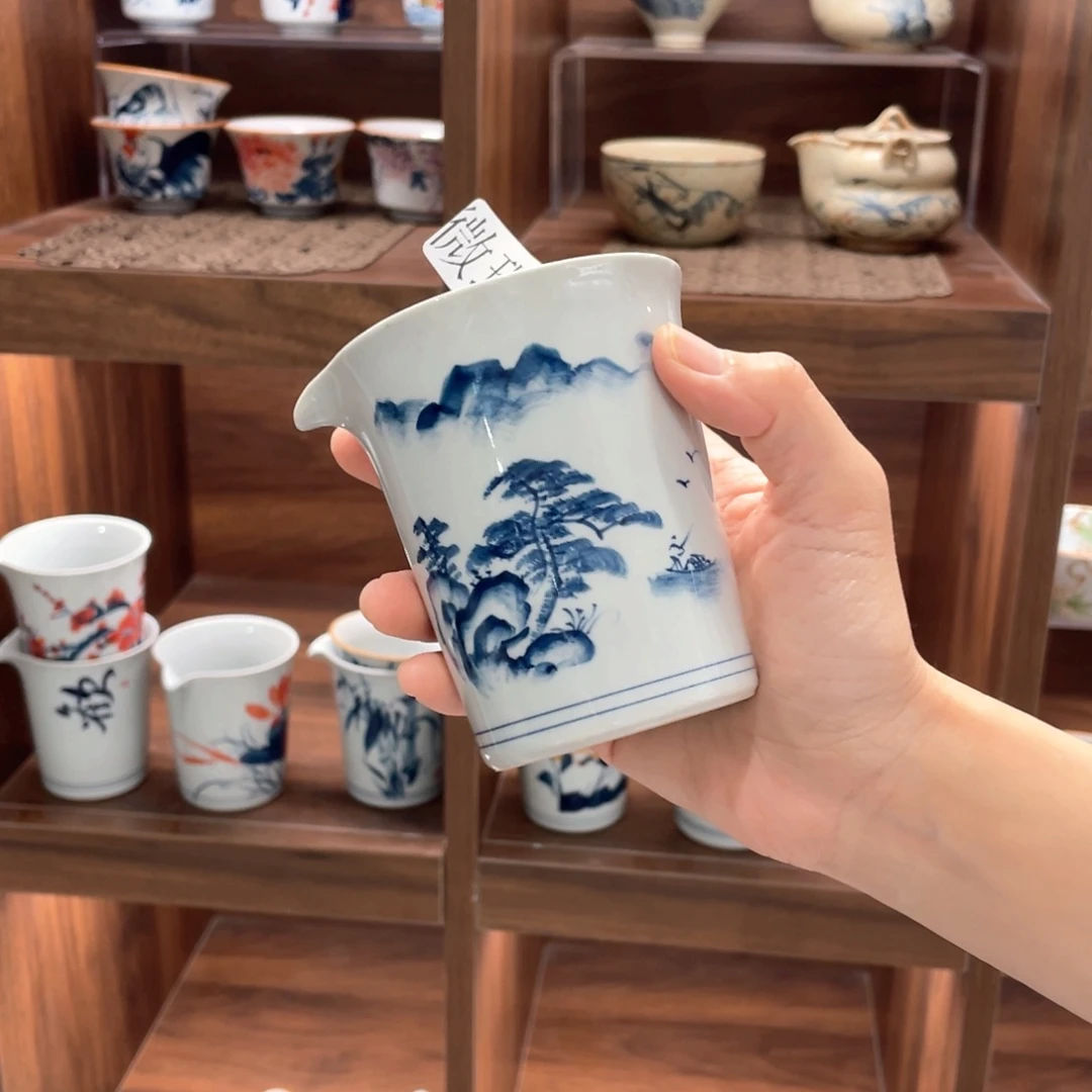 釉下手绘茶具微瑕