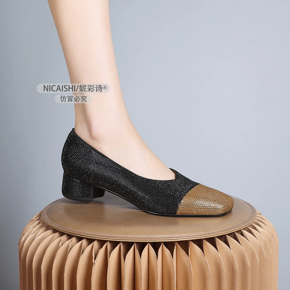 2025年新款法式低跟浅口高级感通勤工作鞋圆头女单鞋时尚舒适1221