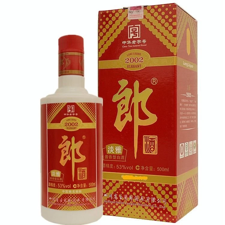 郎酒【老李选酒】郎酒（淡雅2002）53度酱香型白酒 500ml 单瓶盒装